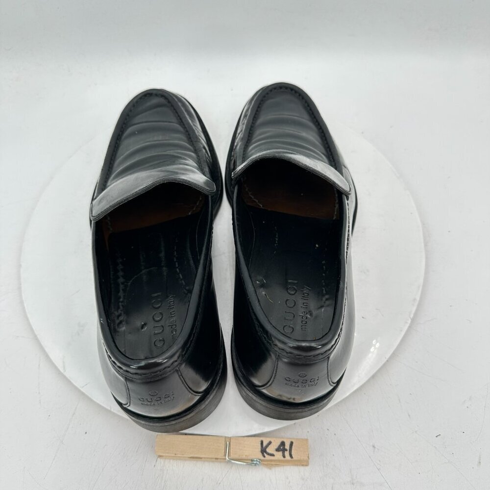 Gucci Men Size UK 8.5D US 9 Black Leather Pull On Penny Loafer Dress Shoes - Picture 9 of 12